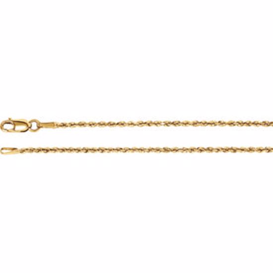 CH948:103:P 14kt Yellow 1.6mm Diamond Cut Rope 18" Chain
