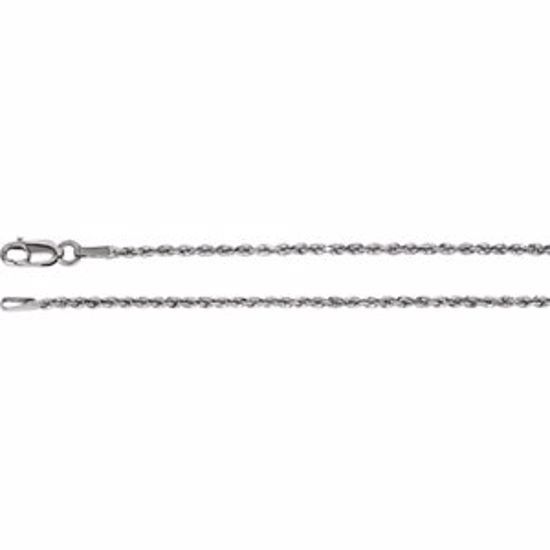 CH948:109:P 14kt White 1.6mm Diamond Cut Rope 16" Chain
