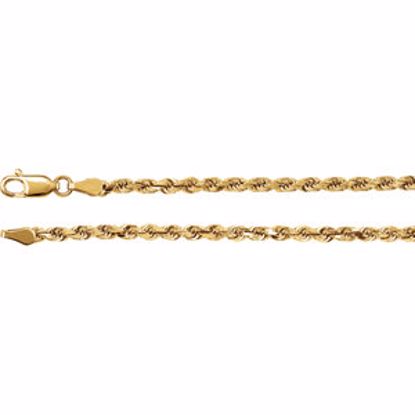 CH951:102:P 14kt Yellow 2.8mm Diamond Cut Rope 7" Chain
