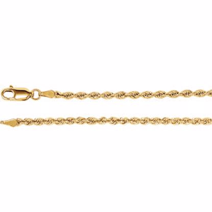 CH955:102:P 14kt Yellow 2.5mm Rope 16" Chain