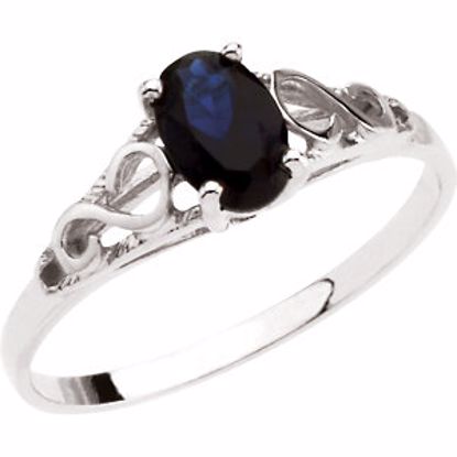 19335:600090:P 14kt White September Imitation Birthstone Ring 