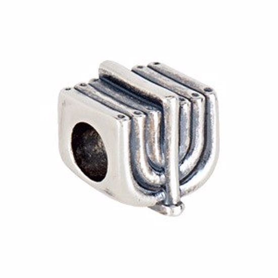 24901:101:P Sterling Silver 9.5mm Menorah Slider Bead