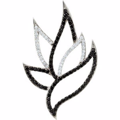 69269:17845:P Sterling Silver 1/5 CTW Diamond & Black Spinel Pendant