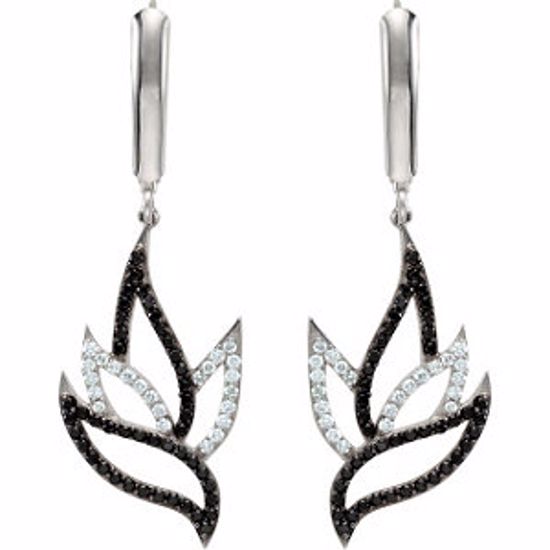 69271:3782:P Black Spinel & Diamond Earrings