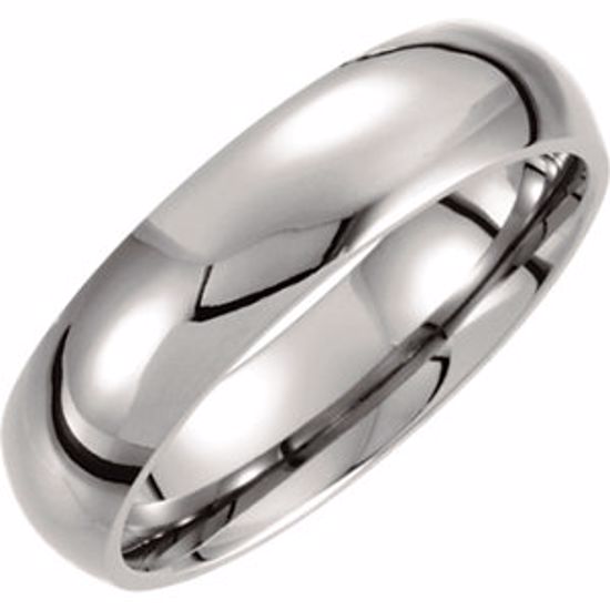 T805:104:P Titanium 6mm Domed Polished Band Size 6.5