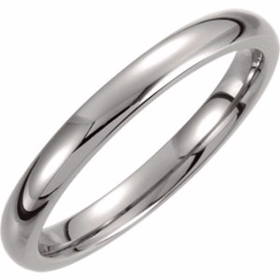 T805:121:P Titanium 3mm Domed Polished Band Size 6.5