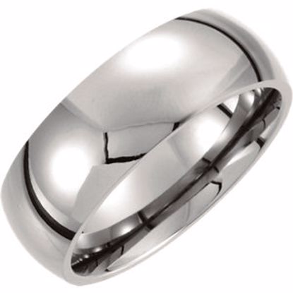 T805:134:P Titanium 8mm Domed Polished Band Size 7