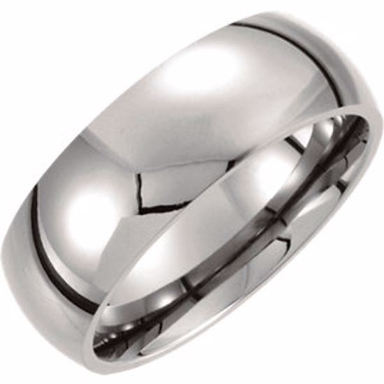 T805:137:P Titanium 8mm Domed Polished Band Size 8.5