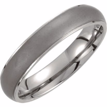 T816:102:P Titanium 5mm Oxidized Center Ridged Band Size 6.5