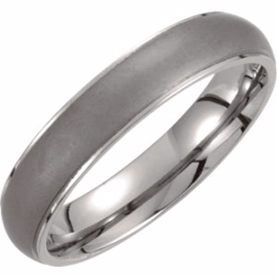 T816:102:P Titanium 5mm Oxidized Center Ridged Band Size 6.5