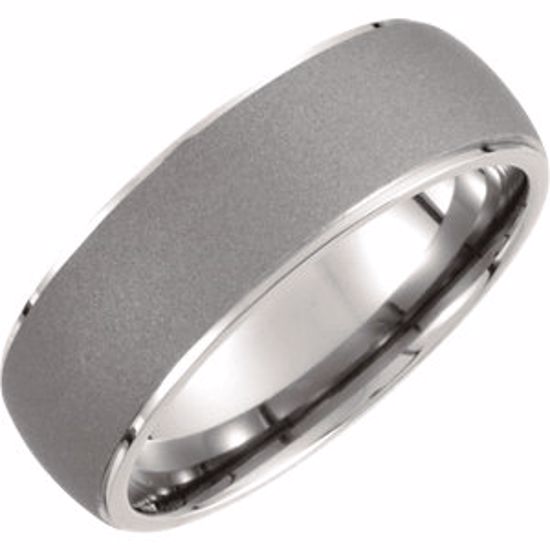 T824:106:P Titanium 7.5mm Oxidized Center Rounded Band Size 9.5