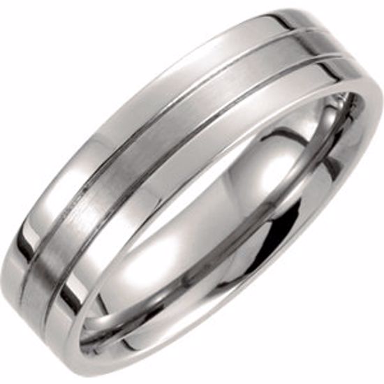 T845:105:P Titanium 6mm Grooved Band Size 9