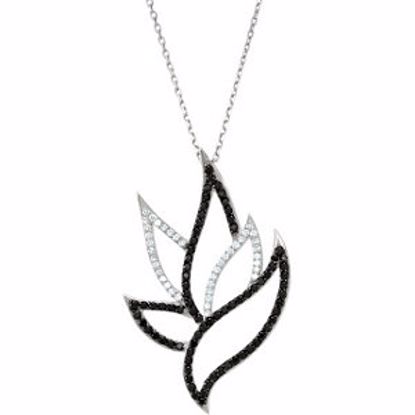 69269:178450:P Sterling Silver 1/5 CTW Diamond & Black Spinel 18" Necklace