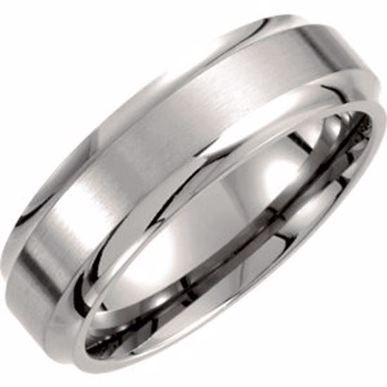 T893:101:P Titanium 7mm Ridged Band Size 7