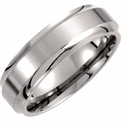 T893:109:P Titanium 7mm Ridged Band Size 11