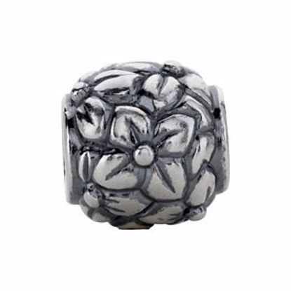 24894:101:P Sterling Silver 10.9mm Floral Round Bead