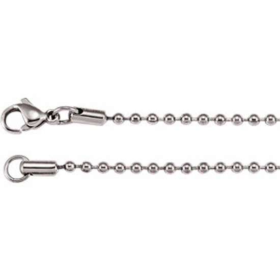 C409:217:P Stainless Steel Bead Chain 2.4mm