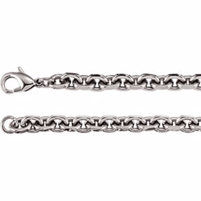 C835:167:P Stainless Steel Diamond Cut Oval Rolo Chain  5mm