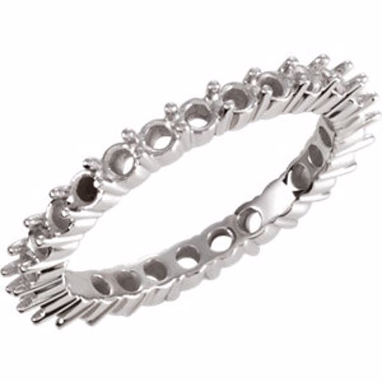 121653:60011:P Platinum 2.4mm Round 24-Stone Eternity Band Mounting Size 6