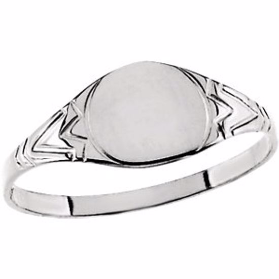 19311:101:P 14kt White 6mm Youth Signet Ring