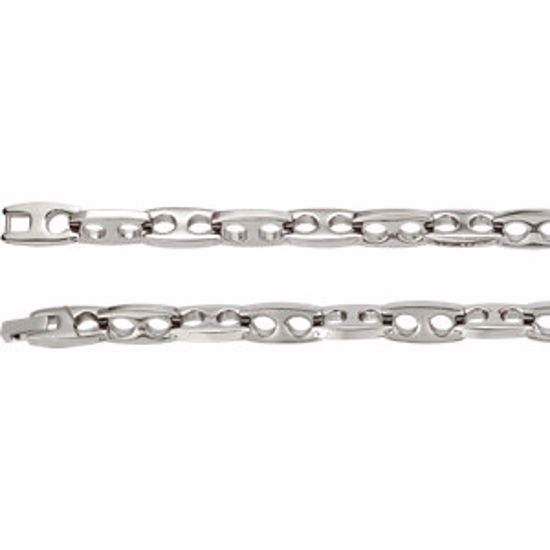 B712:103:P Stainless Steel 9mm Link 24" Necklace