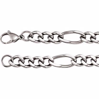 C809:122:P Stainless Steel 12mm Figaro 24" Chain