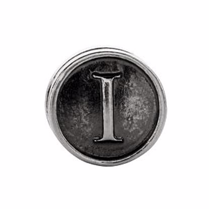 24973:121:P Sterling Silver 10.6mm Letter 
"I" Alpha Cylinder Bead