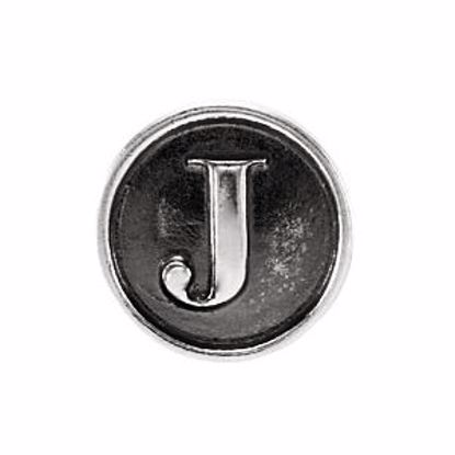 24973:107:P Sterling Silver 10.6mm Letter 
"J" Alpha Cylinder Bead
