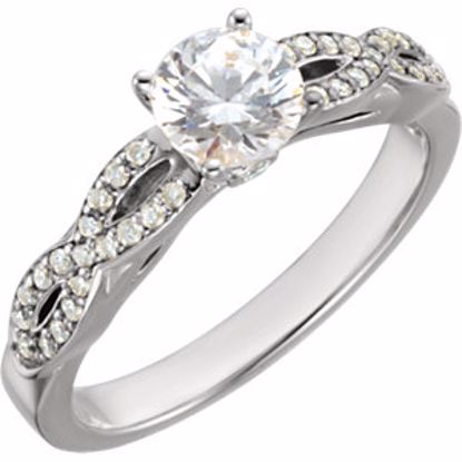 67787:121598:P Alloy White 1/8 CTW Cubic Zirconia Engagement Ring for 6.5mm Round Center 