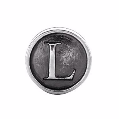24973:139:P Sterling Silver 10.6mm Letter 
"L" Alpha Cylinder Bead