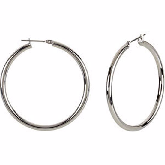 E194:103:P Stainless Steel 3x40mm Hoop Earrings