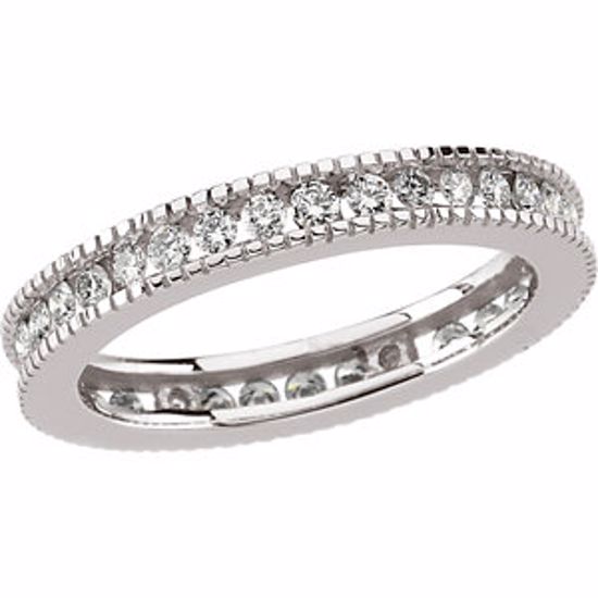 65463:100102:P 18kt White 3/4 CTW Diamond Eternity Band Size 7