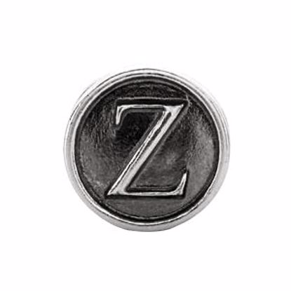 24973:153:P Sterling Silver 10.6mm Letter 
"Z" Alpha Cylinder Bead