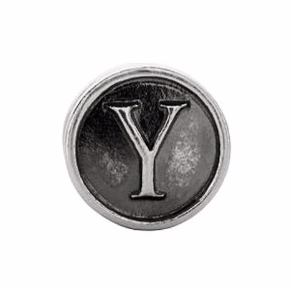 24973:157:P Sterling Silver 10.6mm Letter 
"Y" Alpha Cylinder Bead