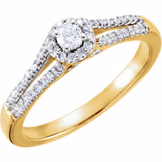 67819:101:P 14kt Yellow 1/3 CTW Diamond Engagement Ring Size 7