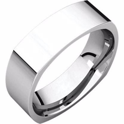 SQR7.5:215299:P 10kt White 6mm Square Comfort Fit Band