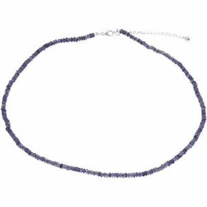 67774:60004:P Sterling Silver Iolite 18" Adjustable Necklace