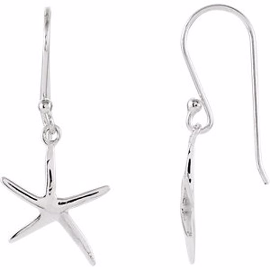 84812:101:P Sterling Silver Starfish Earrings