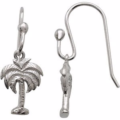 84816:101:P Sterling Silver 13.89x9.16mm Palm Tree Earrings