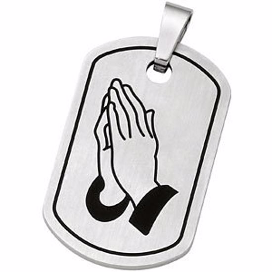 PJA971:101:P Enameled Joyas Alternativas&trade; Reversible Serenity Prayer Dog Tag Pendant 