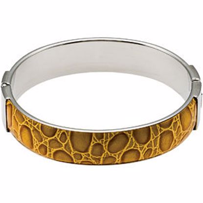 B456:102:P Amalfi® Stainless Steel & Leather Bangle Bracelet