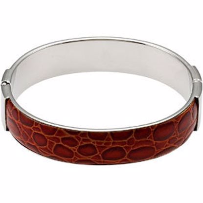 B456:103:P Amalfi® Stainless Steel & Leather Bangle Bracelet