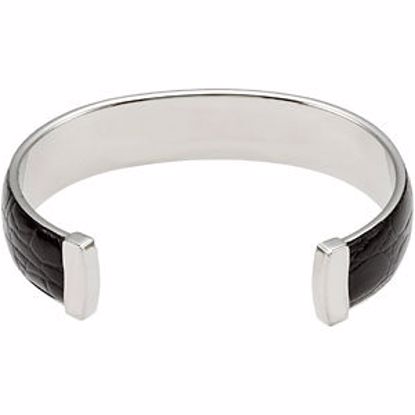 B339:101:P Amalfi® Stainless Steel & Leather Cuff Bracelet