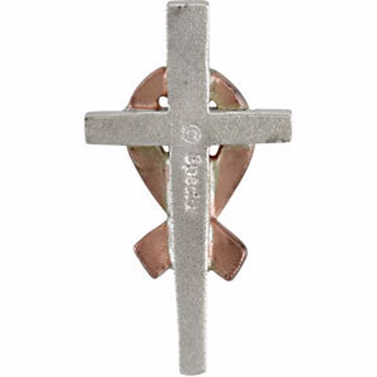 R42260:102:P Sterling Silver 20mm Remember Our Troops Cross Pendant