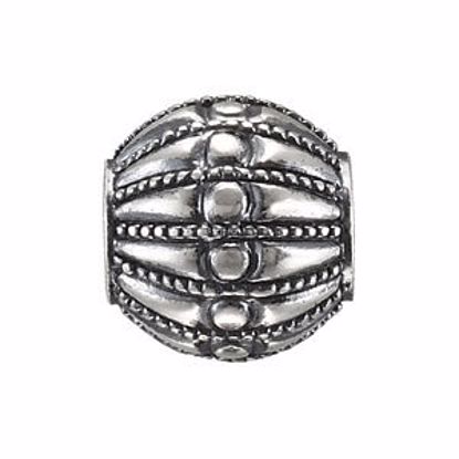 27999:101:P Sterling Silver 11.25x10.45mm Round Vintage Bead
