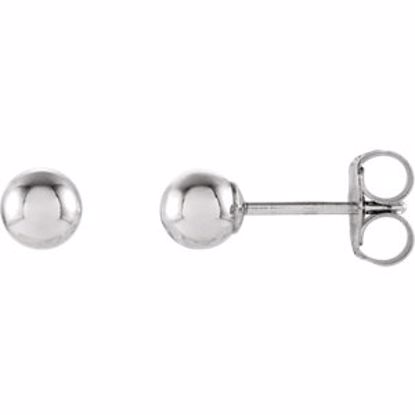 67841:102:P 14kt White 4mm Ball Earrings with Bright Finish