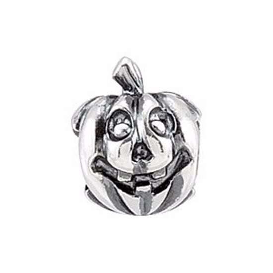 28001:101:P Sterling Silver 10.7x8.7mm Jack-O-Lantern Bead