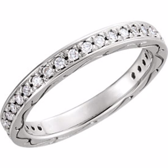 62318:104:P Platinum 3/8 CTW Diamond Eternity Band Size 6.5