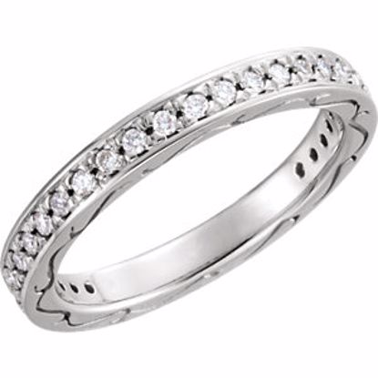 62318:107:P 18kt White 3/8 CTW Diamond Eternity Band Size 7.5