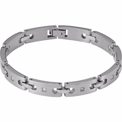 B816D:101:P Stainless Steel Bracelet with .08 CTW Diamonds